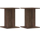 Soportes Altavoces 2 Uds Madera Marrón Roble 30x30x40 Cm Vidaxl