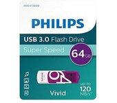 Philips FM64FD00B unidad flash USB 64 GB USB tipo A 3.2 Gen 1 (3.1 Gen 1) Púrpura, Blanco