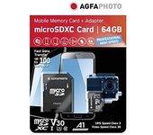 microsdxc uhs-i 64 gb de alta velocidad c10 u3 v30 + adap