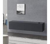 Mueble De Tv De Pared Evaton Aglomerado 140 X 33 X 30 Cm Gris Oscuro Mate [en.casa]