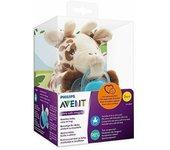 Avent Chupete Silicona 0-6 meses + Peluche Jirafa, Calmante y Tacto Extra Suave