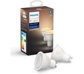 Kit led gu10 350 lúmenes 5w de 2700 a 6500k philips hue wifi