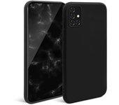 Moozy Minimalist Series Funda de Silicona para Samsung A71 Negra