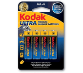 pila kodak ultra premium alcalina lr6 aa blister 4 unidades 3000 mah  1.5v (ecotasas incluidas)