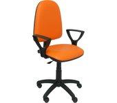 Silla Ayna similpiel naranja con brazos