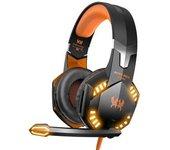 Klack Auriculares Gaming LED para PS4/PC/Xbox Naranja