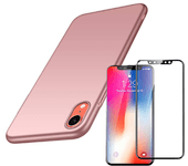 Kit Funda y Protector Cristal 5D iPhone XR SlimShield Rosa