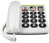 PhoneEasy 331ph, Teléfono analógico, Microteléfono inalámbrico, 3 entradas, Blanco