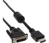 Cable hdmi-dvi inline de 19 pines macho a 18+1 macho + inductor de ferrita negro 1,8 m