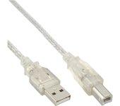 Cable USB INLINE (USB - 1 m - Transparente)