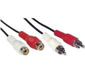 Cable de Audio INLINE 2 x RCA - 2 x RCA M-F 20m