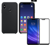 Kit Carcasa y Protector Cristal 5D Xiaomi Mi 8 Lite SlimShield Negro