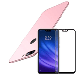 Kit Carcasa y Protector Cristal 5D Xiaomi Mi 8 Lite SlimShield Rosa