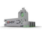 Lindy USB PORT LOCKS 4XGREENKEY