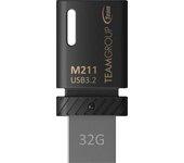 Team Group M211 unidad flash USB 32 GB USB Tipo C 3.2 Gen 1 (3.1 Gen 1) Negro