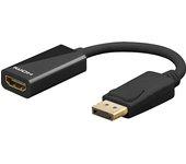 Goobay DisplayPort/HDMI 0,1 m HDMI tipo A (Estándar) Negro