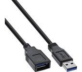 Cable de Datos INLINE (USB - USB - 3 m - Negro)