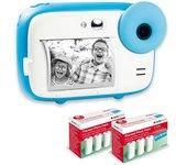 Agfa Photo Pack Realikids Instant CAM Azul + 6 Rollos Extra Papel Térmico ATP3WH