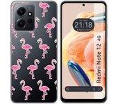 Funda Silicona Transparente Xiaomi Redmi Note 12 4G Flamenco