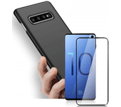 Kit Carcasa y Protector Cristal 5D Samsung Galaxy S10+ SlimShield Negro