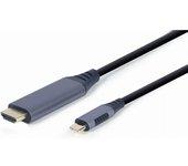 Cable USB-C a HDMI GEMBIRD CC-USB3C-HDMI-01-6 Negro Gris 1,8 m