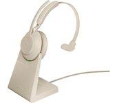 Jabra Evolve2 65, MS Mono Auriculares Diadema USB Tipo C Bluetooth Beige