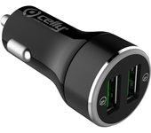 Cargador de Coche CELLY CC2USBQC30BK 2 USB Negro