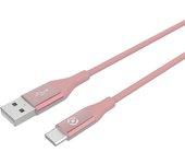 Celly USBTYPECCOLORPK cable USB 1 m USB 2.0 USB A USB C Rosa