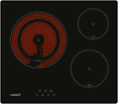 vitroceramica independiente radiantes cata td6003bk a 3 zonas coccion ancho 60 cm