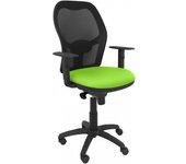 Silla Jorquera malla negro asiento verde pistacho