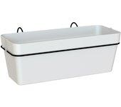 Kit jardinera reserva agua soporte capri blanco 50x30x18cm