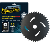 Disco de acero 40 dientes de widia garland de 255mm para desbrozadora