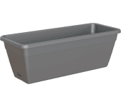 Jardinera auto riego de polipropileno venezia gris / plata 60x19.5 cm