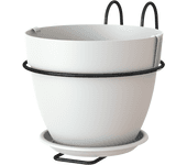 Jardinera de polipropileno con soporte capri blanco 20x18.9 cm