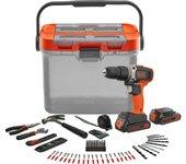 18V 2X1.5Ah Atornilladora Litio 78 Accesorios Ref.Bcksb03-Qw Black Decker