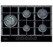 Placa Gas VITROKITCHEN CG73NB Cristal Negro Butano 5fuegos 70cm