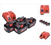 Milwaukee Pack M18 NRG-1203: 4x Baterías 12,0Ah 18V Li-Ion (4x 4932464260) + Cargador M12-18 FC (4932451079)