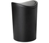 Papelera de baño basculante negro 6l