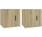 Mueble TV de pared 2 piezas Sonoma Oak 40x34,5x40 cm