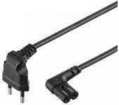 Goobay Cable de Alimentación Acodado IEC-320/C7 para PlayStation 1m Negro