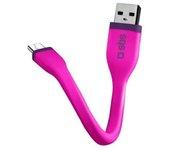 Cable de datos SBS mini 12cm microUSB rosa