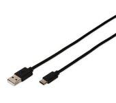 Cable USB DIGITUS USB C/USB A 1 m Macho/Macho Negro