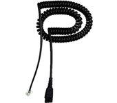 Jabra QD cord, coiled, mod plug RJ9 Negro