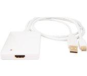 Urban Factory CBB21UF adaptador de cable de vídeo Mini DisplayPort + USB A HDMI tipo A (Estándar) Blanco