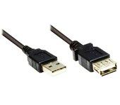 Cable USB ALCASA (USB - 5 m - Negro)