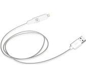 Cable SBS 2 en 1 (USB - MicroUSB + Lightning - 1 m - Blanco)