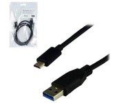 Cable USB MCL USB C/USB A 1 m Macho/Macho Negro