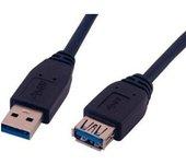 Cable USB MCL USB A/USB B 1.8 m Macho/Hembra Negro