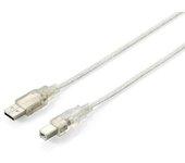 Cable USB EQUIP USB A/USB B 1.8 m Macho/Macho Plateado