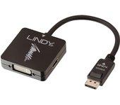 Adaptador HDMI LINDY (DisplayPort - VGA, HDMI y DVI - Negro)